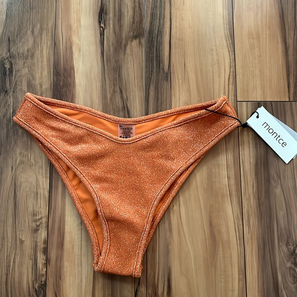 Orange sparkling Montce bathing suit bottoms